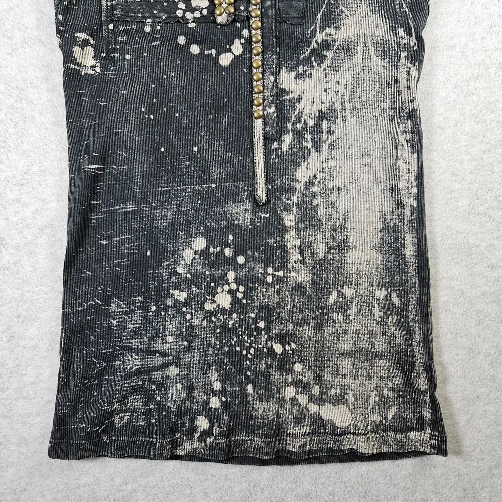 Salvage Womens VTG Y2k Affliction Style Grunge Thrashed Scoop Neck Tank Top Sz L - Picture 3 of 8
